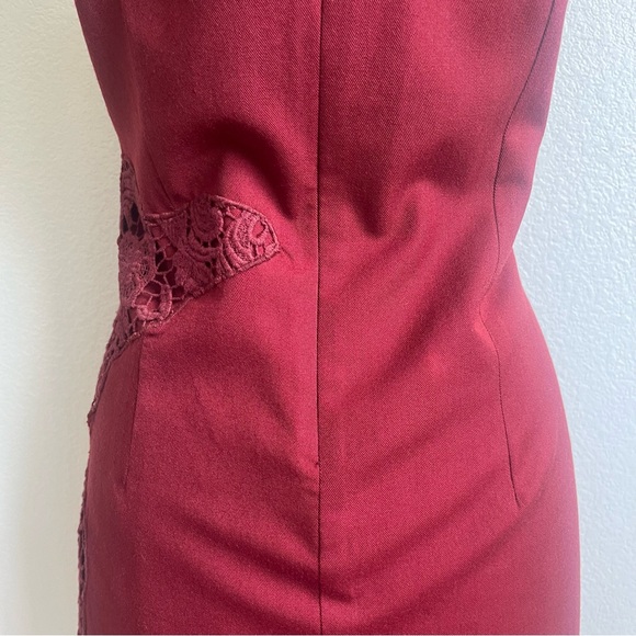 💓Peruvian Connection Burgundy Red Wool Embroidered Sheath Dress - Size 8 - Picture 13 of 16